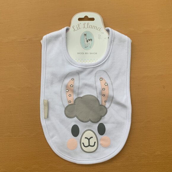 Lil' Llama & Fisher-Price Baby Bib Set | Neutral Animal Print | 3-Pack Lot - Picture 8 of 10